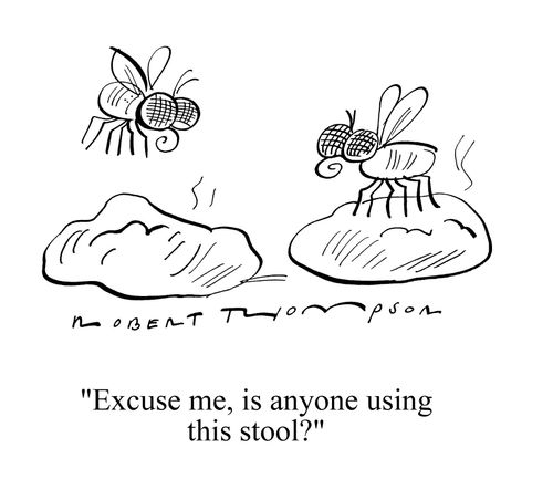 'Excuse me, is anyone using this stool?'