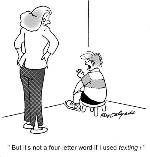 'But it's not a four letter word if I used texting!'