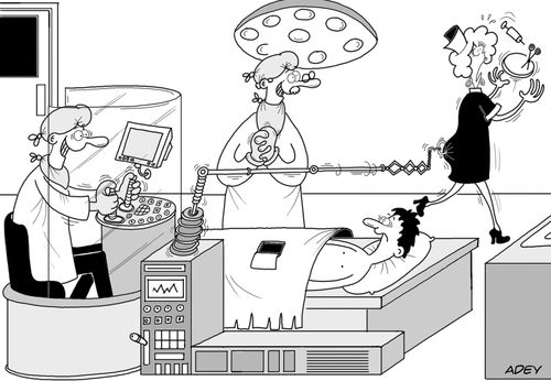 Robot surgery.