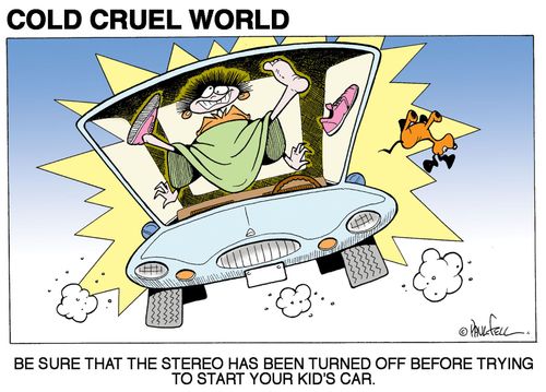 Turn off your car stereo before trying to start your kid's car.