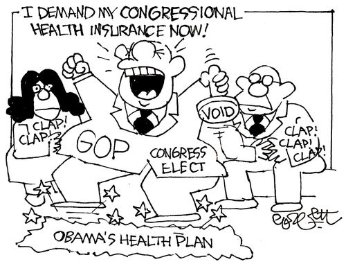'I demand my Congressional health insurance now!'