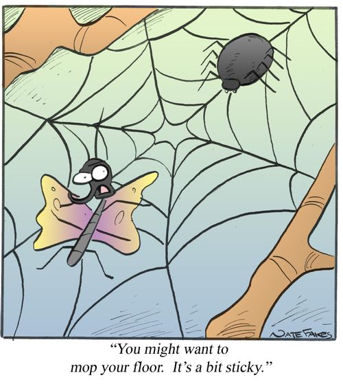 "You might want to mop your floor. It's a bit sticky."