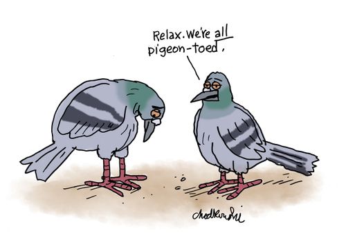 "Relax. We're all pigeon-toed."