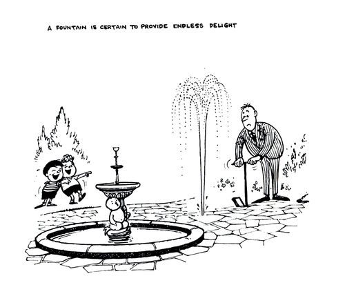 Water Gardening: A fountain is certain to provide endless delight.