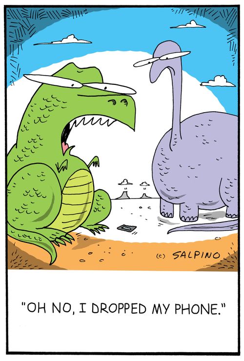 "Oh no, I dropped my phone."