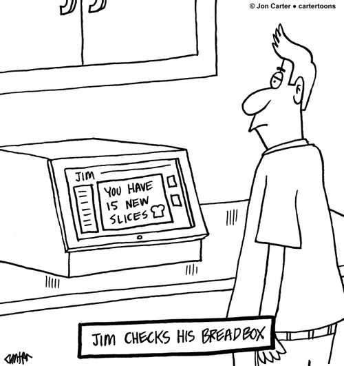 Jim checks his breadbox