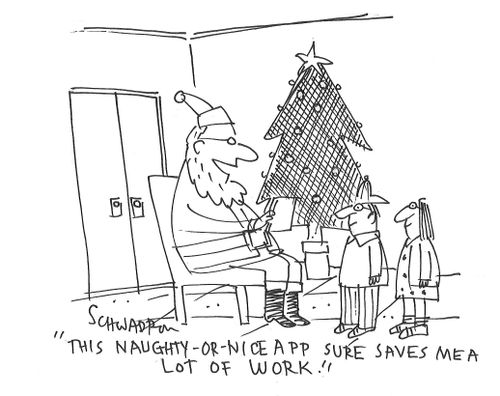 "This naughty-or-nice app sure saves me a lot of work!"