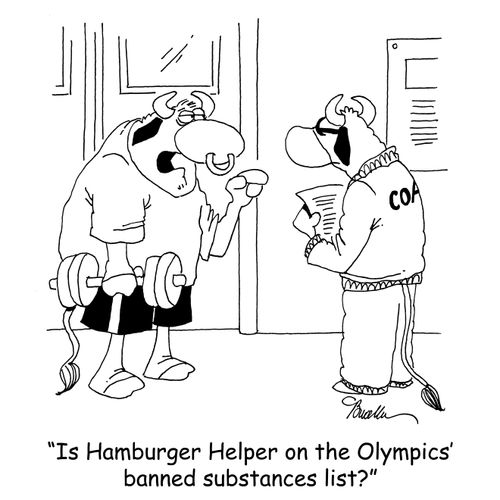 'Is Hamburger Helper on the Olympics' banned substance list?'