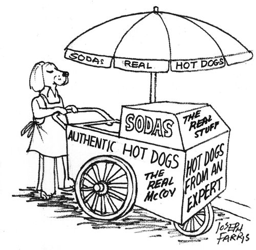 Authentic Hot Dogs.
