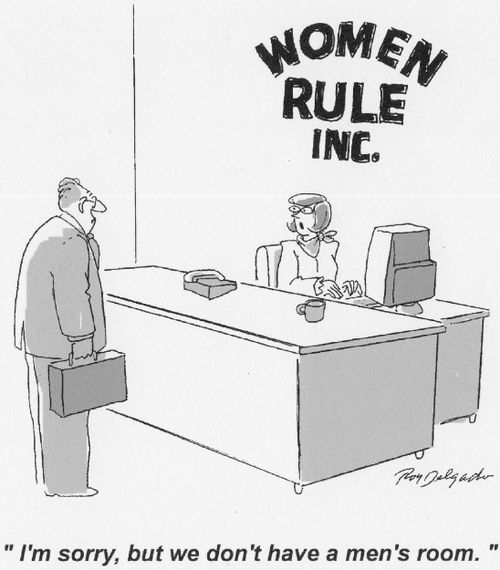 'I'm sorry, but we don't have a men's room.'