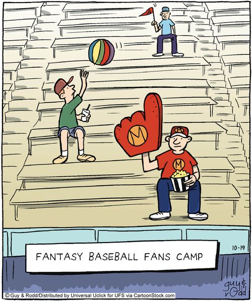 Fantasy baseball fans camp.