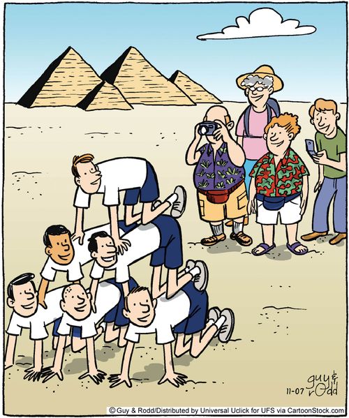 Human Pyramid in Egypt.