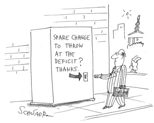'Spare change to throw at the deficit' machine.
