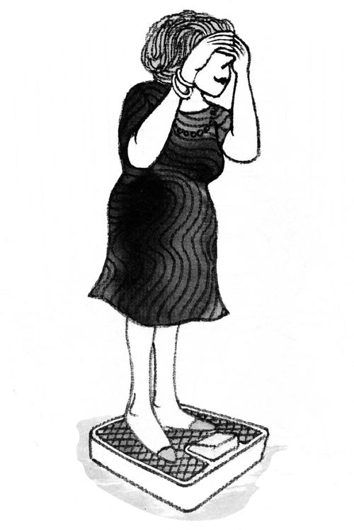Woman on scales.