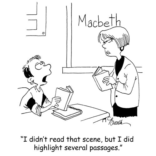 'I didn't read that scene, but I did highlight several passages.'