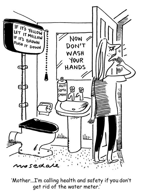 'Mother... I'm calling health and safety if you don't get rid of the water meter.'