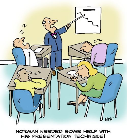 'Norman needed some help with his presentation technique'