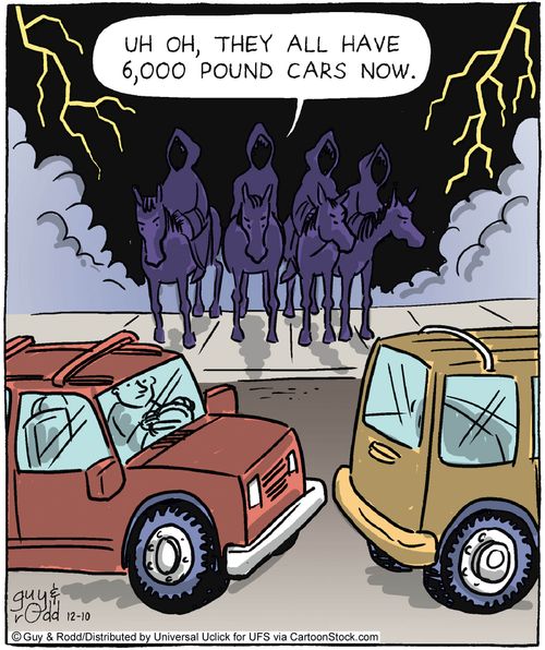 'Uh oh, they all have 6,000 pound cars now.'