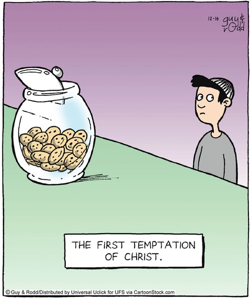 The first temptation of Christ.