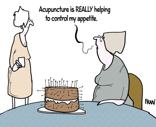 'Acupuncture is REALLY helping to control my appetite.'