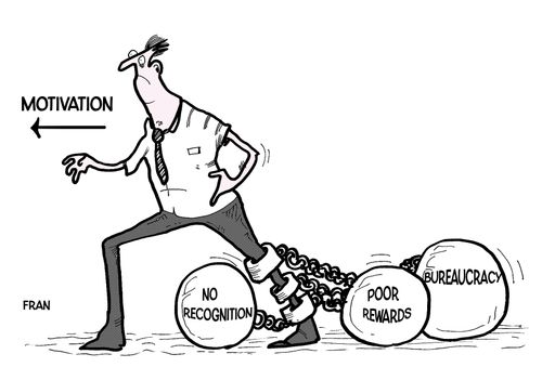 Motivation: No Recognition, Poor Rewards, Bureaucracy.