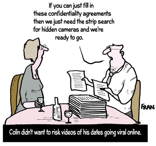 Colin didn't want to risk videos of his dates going viral online.