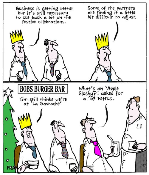 'Business is getting better but it's still necessary to cut back a bit on the festive celebrations.'