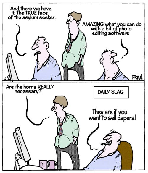 'And there we have it. The true face of the asylum seeker.'