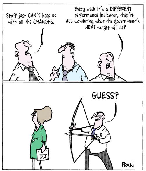 'Staff just can't keep up with all the changes...Every week it's a different performance indicator, they're all wondering what the government's next target will be?'