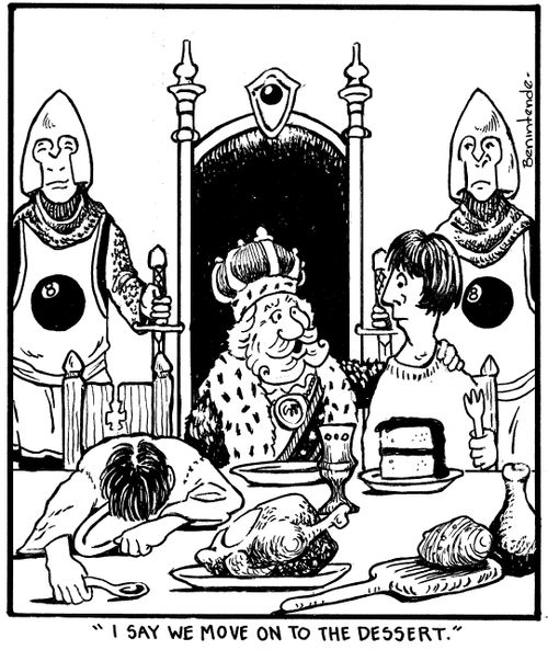 "I say we move on to dessert."