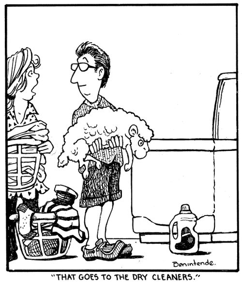 "That goes to the dry cleaners."