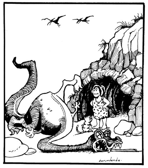 Pet cat brings down a dinosaur