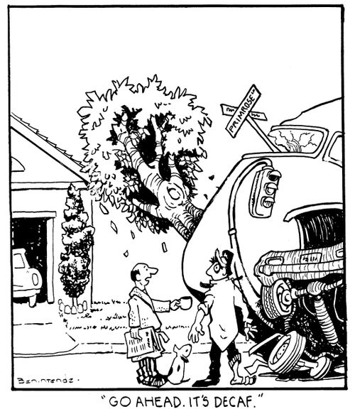 "Go ahead. It's decaf."