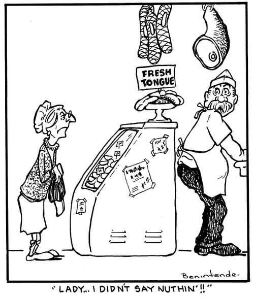 " Lady... I didn't say nuthin'!!"