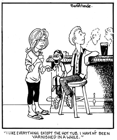 "I like everything except the hot tub. I haven't been varnished in a while."