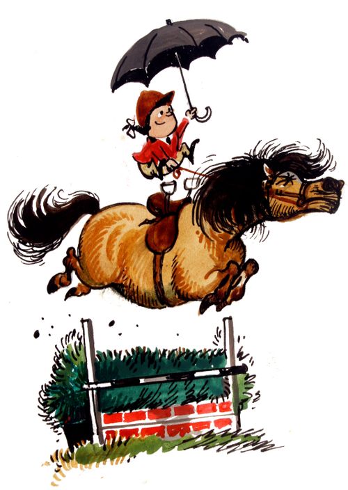 Horse Rider with Umbrella