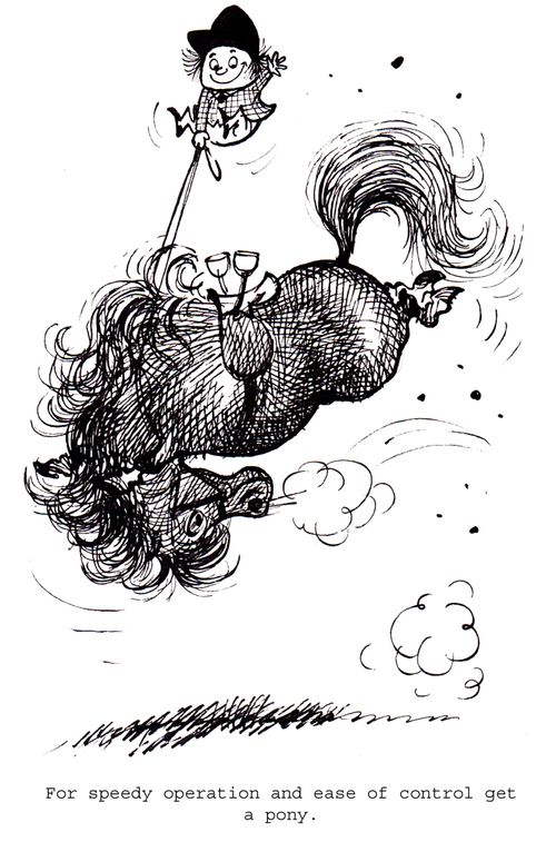 For speedy operation and ease of control get a pony.