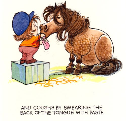 And coughs by smearing the back of the tongue with paste.