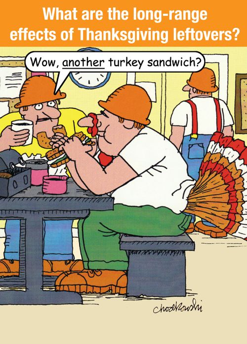 "Wow, another turkey sandwich?"