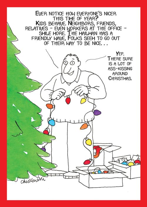 "Ever notice how everyone's nice this time of year? Kids behave. Neighbors, friends, relatives - even workers at the office - smile more. The mailman has a friendly wave, folks seem to go out of their way to be nice..."