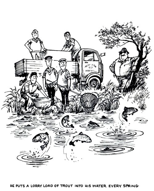 The Game Man: He puts a lorry load of trout into his water every spring.