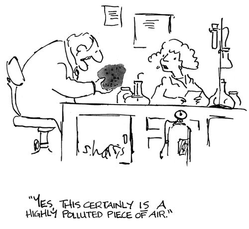 'Yes, this certainly is a highly polluted piece of air.'