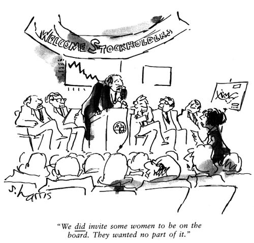 'We did invite some women to be on the board.  They wanted no part of it.'