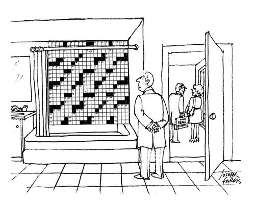 Crossword bathroom tiles.