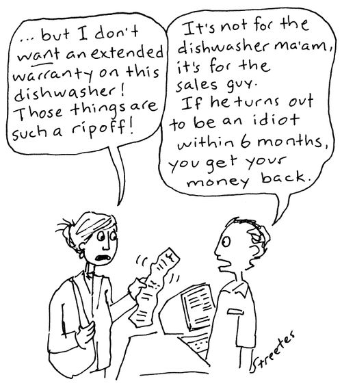 Extended warranty on the sales guy.