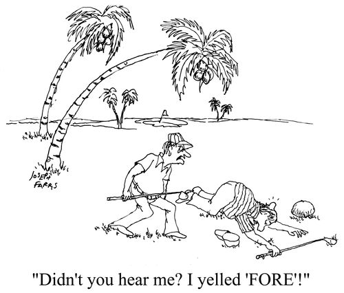 'Didn't you hear me? I yelled 'FORE'!'