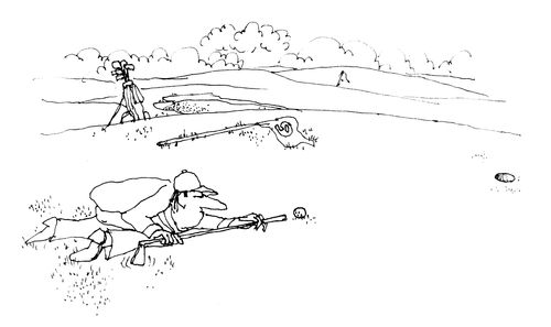 Golfer playing pool on the golf course