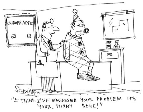 'I think I've diagnosed your problem. It's your funny bone!'