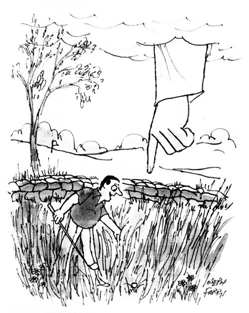 Golfer being helped by God