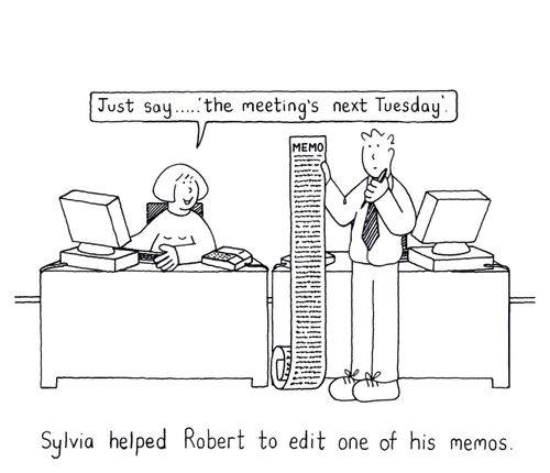 Sylvia helped Robert to edit one of his memos.